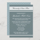 Klassische, elegante, stilvolle Abiturparty Einladung (Vorne/Hinten)