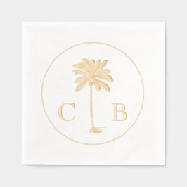 Klassische elegante tropische Palmen Hochzeitmongr Servietten Mit Folie