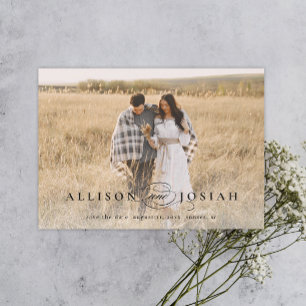 Klassische Elegante Typografy Names Foto Wedding Save The Date