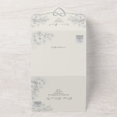 Klassische Elegante Vintage Blumenhochzeit All In One Einladung (Außenbereich)