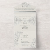 Klassische Elegante Vintage Blumenhochzeit All In One Einladung (Innen Boden)