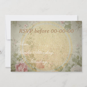 Klassische elegante Vintage-Rosen Aquarell Dankeskarte