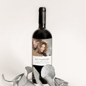 Klassische Elegante Wedding Favor Foto Weinmarken Weinetikett