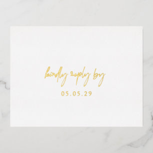Klassische Elegante Wedding Foil RSVP Card Folie Einladungspostkarte