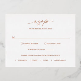 Klassische Elegante Wedding Foil RSVP Card Folie Einladungspostkarte