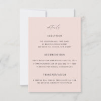 Klassische elegante weich rosa Hochzeitskarte