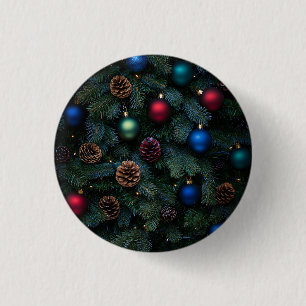 Klassische elegante Weihnachtsbaum-Ornamente Button