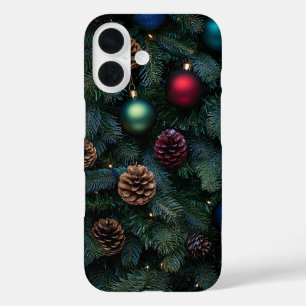 Klassische elegante Weihnachtsbaum-Ornamente iPhone 16 Hülle