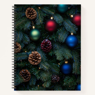 Klassische elegante Weihnachtsbaum-Ornamente Notizblock