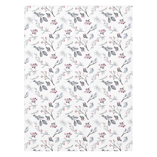 Klassische Elegante Weihnachtsbäume und Berries Tischdecke (Vorderseite)