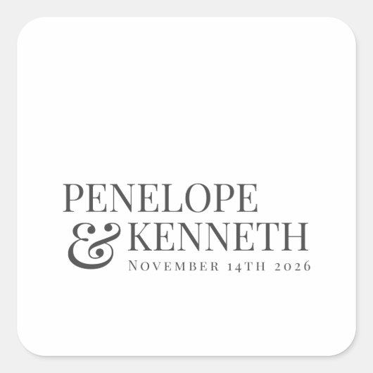 Klassische elegante, weiße, benutzerdefinierte Hoc Quadratischer Aufkleber (Vorderseite)