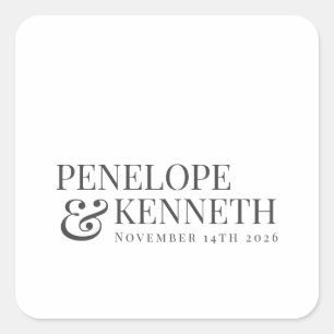 Klassische elegante, weiße, benutzerdefinierte Hoc Quadratischer Aufkleber