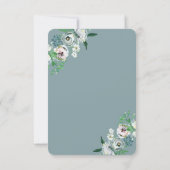 Klassische Elegante, weiße Rose Save the Date Kart (Rückseite)