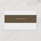 Klassische Eleganz Brown u. Weiß Visitenkarte (Rückseite)