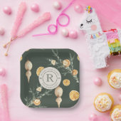 Klassische Eleganz: Chic Mit Monogramm Christmas Pappteller (Party)