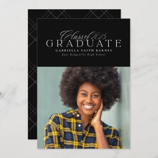 Klassische Eleganz des Abschlusses 2025 Ankündigung (Vorne/Hinten)