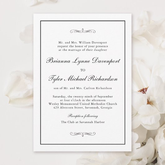 Klassische Eleganz Einladung