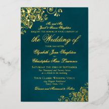 Klassische Eleganz Gold auf Dunkel Teal Formale Ho