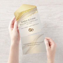 Klassische Eleganz Goldene Hochzeitseinladung