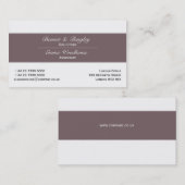 Klassische Eleganz-Heide u. Weiß Visitenkarte (Vorne/Hinten)