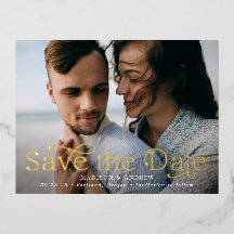 Klassische Eleganz Horizontales Foto Save-the-Date