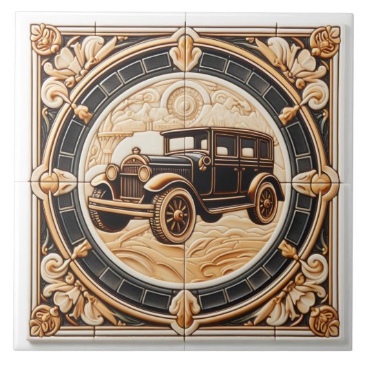 Klassische Eleganz im Vintage Fliese (Vorderseite)