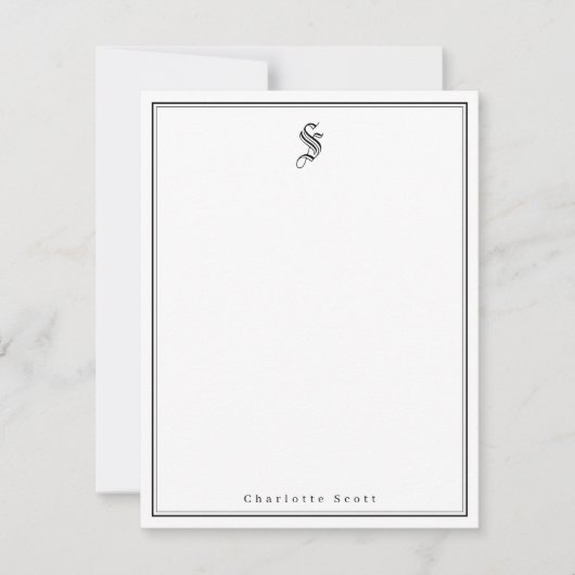 Klassische Eleganz Monogramm personalisiert Statio Mitteilungskarte (Vorderseite)