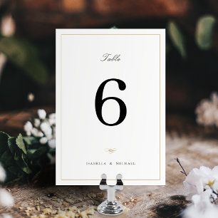 Klassische Eleganz Schrift Einfache Hochzeit Tischnummer