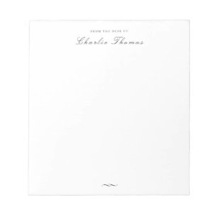 Klassische Eleganz Schrift personalisierte Schreib Notizblock