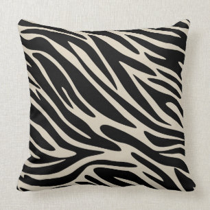 Klassische Eleganz Schwarz und Braune Zebradruck G Kissen