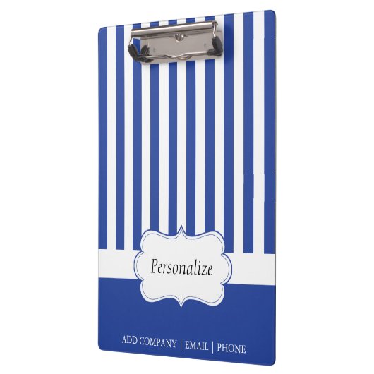 Klassische elektrische blaue Streifen | DIY Text Klemmbrett (Links)