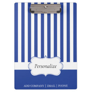 Klassische elektrische blaue Streifen   DIY Text Klemmbrett