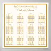 Klassische Elfenbein- und Goldsitzkarten Poster (Vorne)