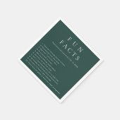 Klassische Emerald-Grün Einfache Fakten Hochzeit Serviette (Ecke)