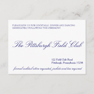 Klassische Empfang-Karte Begleitkarte