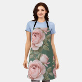 Klassische englische Rosen in Blassrosa Schürze (Getragen)