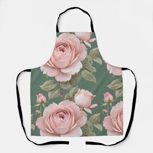 Klassische englische Rosen in Blassrosa Schürze (Vorderseite)