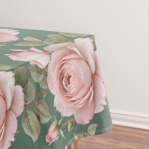Klassische englische Rosen in Blassrosa Tischdecke