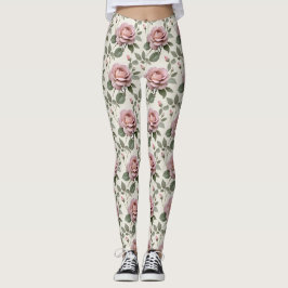 Klassische englische Rosen in zarten Schattierunge Leggings