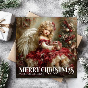 Klassische englische viktorianische Weihnachtskart Feiertagskarte