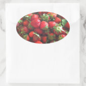 Klassische Erdbeeren Ovaler Aufkleber (Tasche)