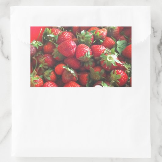 Klassische Erdbeeren Rechteckiger Aufkleber (Tasche)