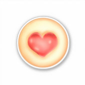 Klassische Erdbeerherz-Thumbprint-Cookies Aufkleber (Vorderseite)