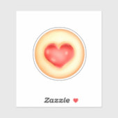 Klassische Erdbeerherz-Thumbprint-Cookies Aufkleber (Blatt)