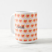 Klassische Erdbeerherz-Thumbprint-Cookies Kaffeetasse (Vorderseite Links)