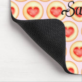 Klassische Erdbeerherz-Thumbprint-Cookies Mousepad (Ecke)