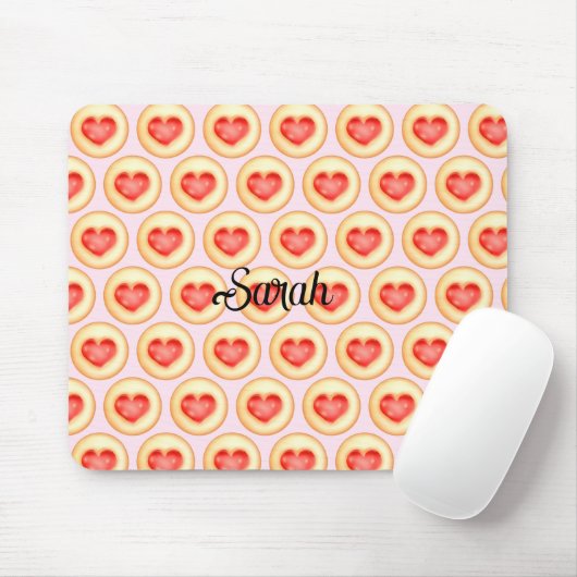 Klassische Erdbeerherz-Thumbprint-Cookies Mousepad (Mit Mouse)