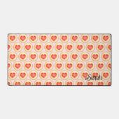 Klassische Erdbeerherz-Thumbprint-Cookies Schreibtischunterlage (Vorderseite)