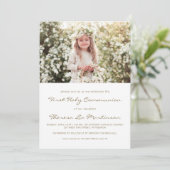 Klassische Erste Heilige Kommune mit Foto Einladung (Stehend Vorderseite)