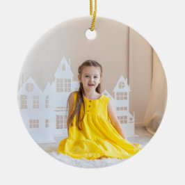 klassische erste Weihnachten botanisches 2 Foto Keramik Ornament